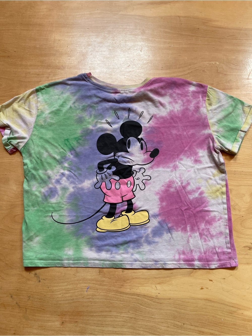 Vintage Tie-Dye Mickey Mouse Short Sleeve crop top